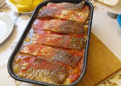 Pnesiunea Simfonia Deltei Mahmudia - preparate punct gastronomic local