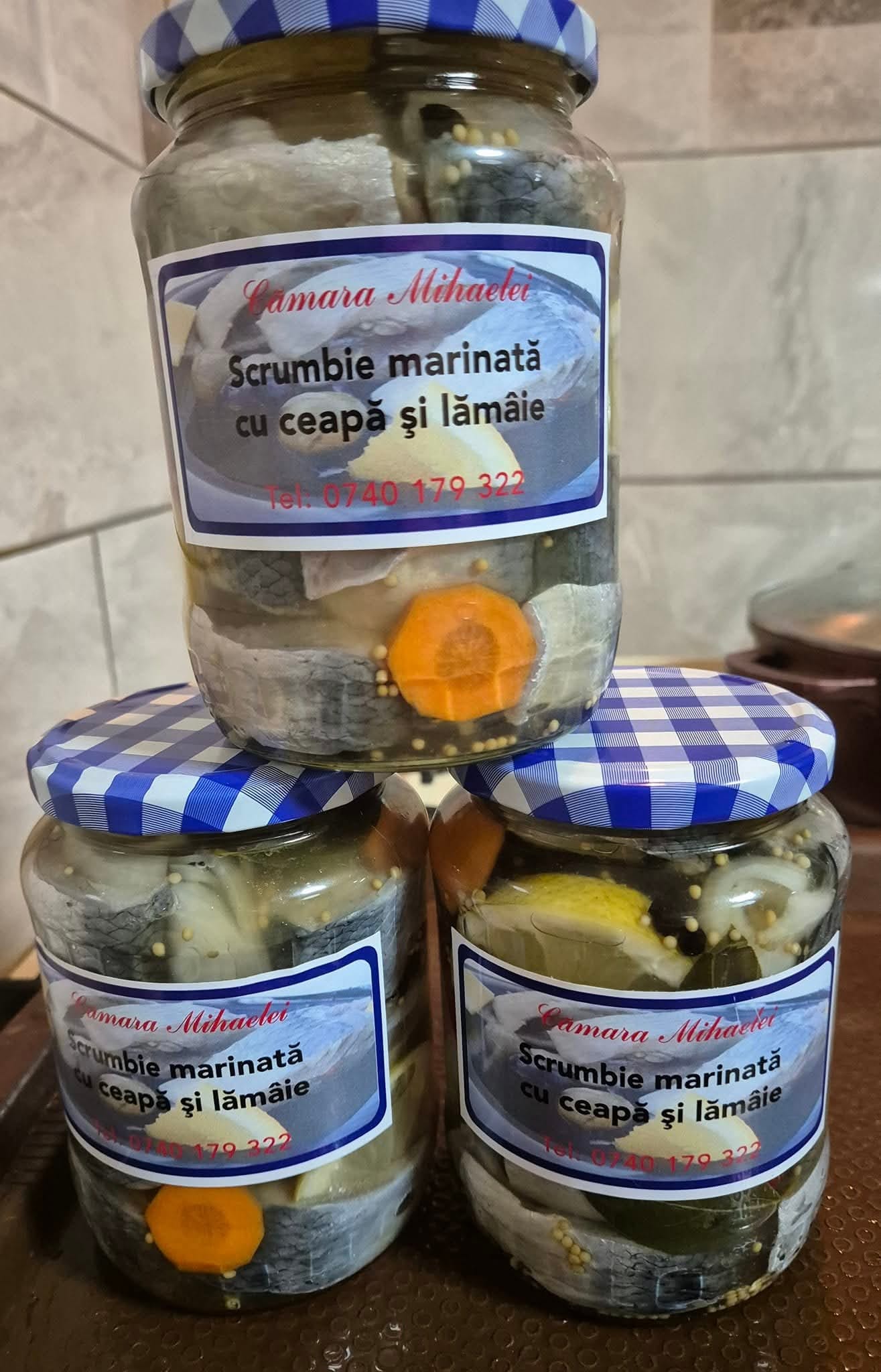 Pensiunea Simfonia Deltei Mahmudia- Pește marinat borcan 800